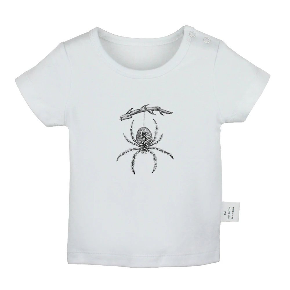 

Футболки с рисунком паутины, паука, насекомых для вечеринки на Хэллоуин, футболки для новорожденных мальчиков и девочек, футболки с коротки...