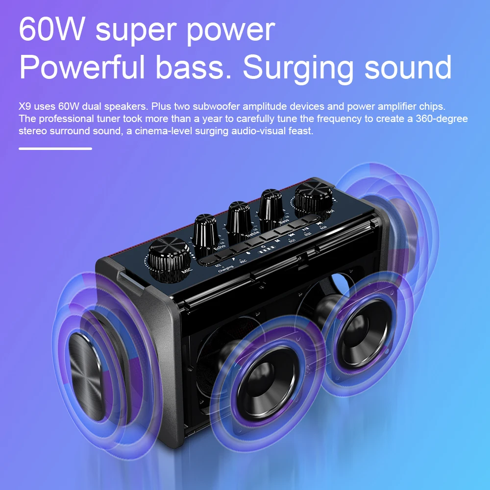 Портативные Bluetooth-колонки XDOBO X9 Беспроводные водонепроницаемые колонки с басами
