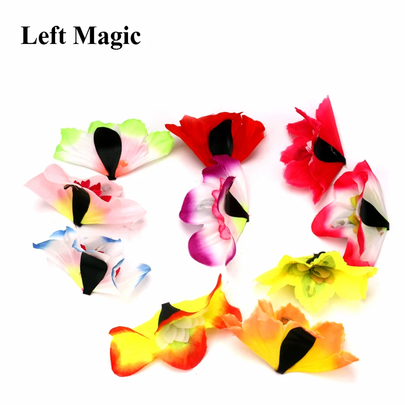10 шт./компл. цветок из пустых рук волшебный трюк (бумага и ткань) крупный план
