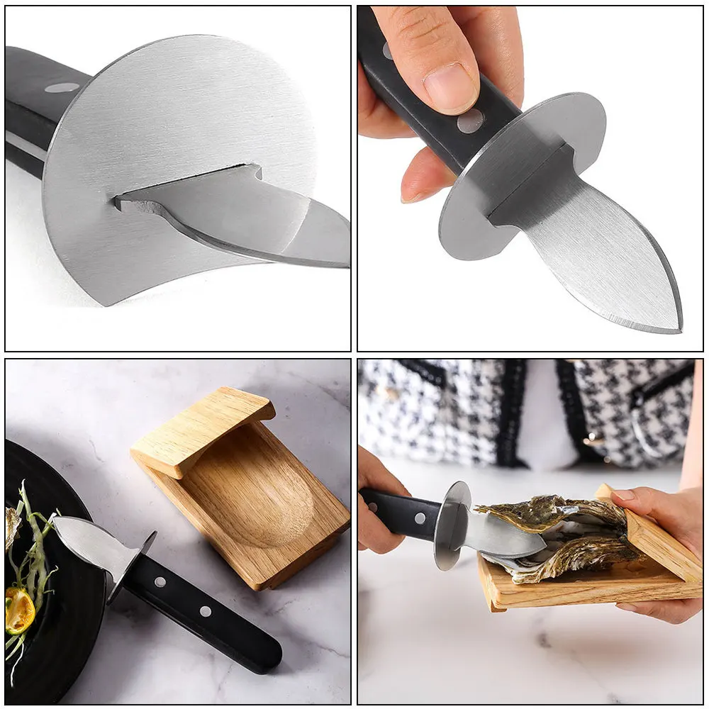 

2pcs Oyster Cutter Seafood Shell Shucking Opener with Oyster Shucking Clamp