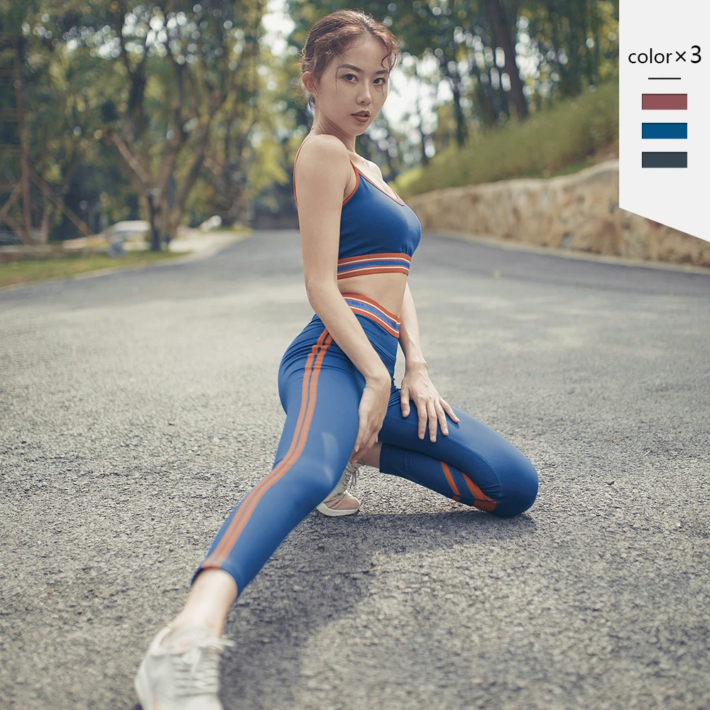 Женский комплект для йоги из 2 предметов спортивный сексуальный бюстгальтер топ