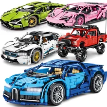 High-tech Mechanical Bugatties Sports Car Technical Racing Car Vintage Vehicle Building Blocks Bricks Toys For Boys Adult Gifts