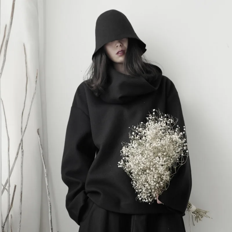 Пуловер LANMREM 2020 свитшот женский новый шерстяной воротник съемный высокий теплый