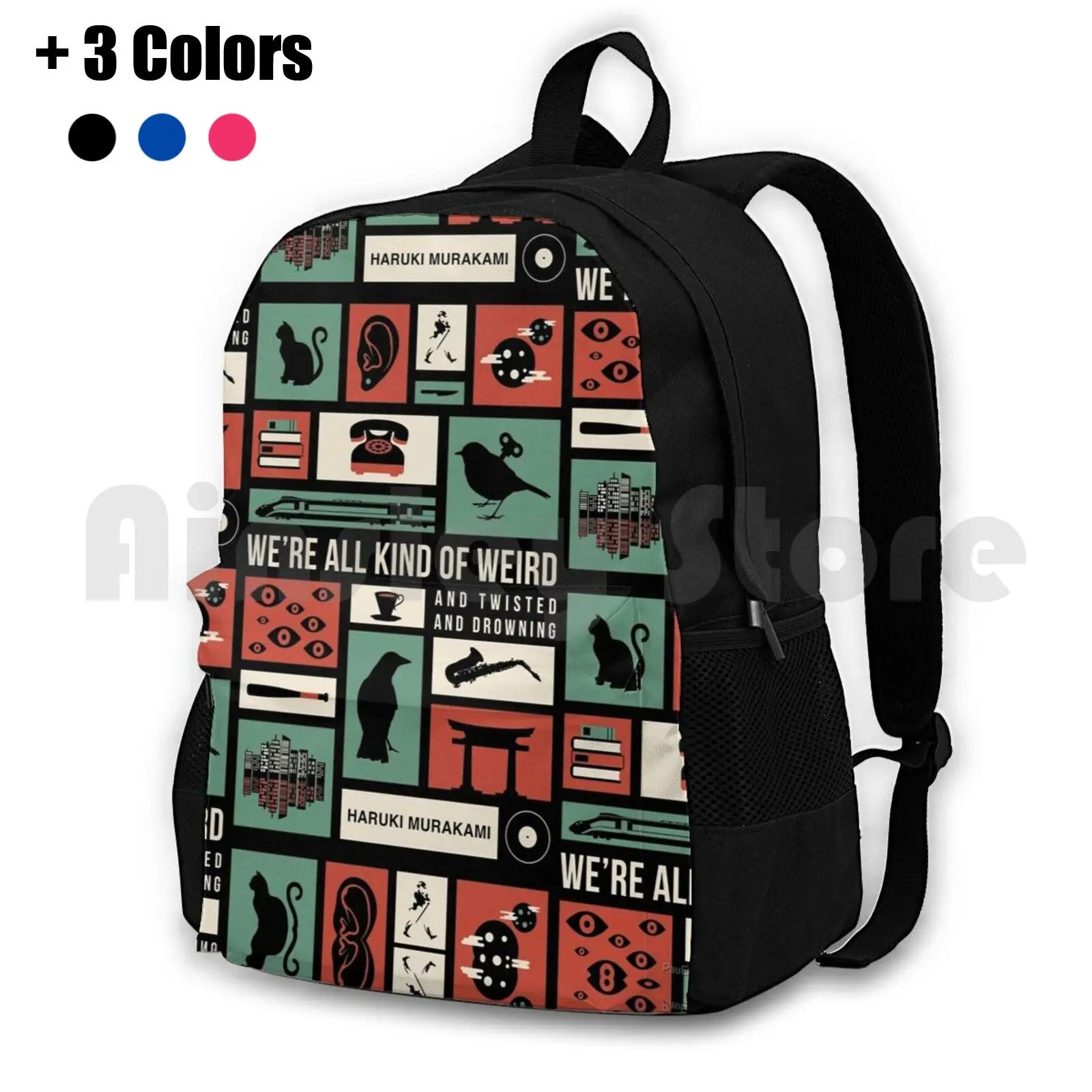 

Haruki Murakami Outdoor Hiking Backpack Riding Climbing Sports Bag Murakami Haruki Literature Book Books Novel Love Lover Nerd