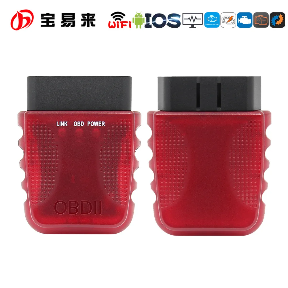 

WIFI 327 OBD car Scanner tool supports Android Apple full protocol ELM red