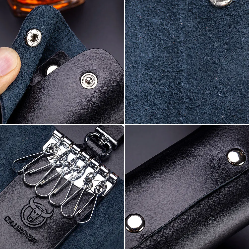 Ключница BULLCAPTAIN из коровьей кожи для мужчин и женщин маленький деловой чехол