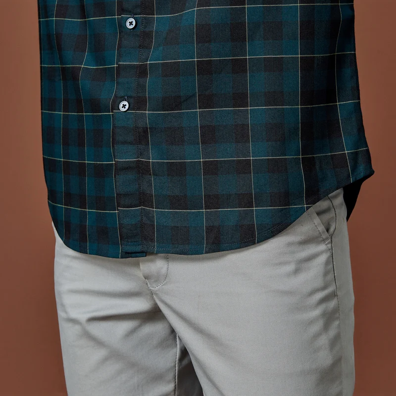 

2020 Spring New Men Shirt Brand High Quality Plaid Long Sleeve Button Slim Fit Work Shirts Social Dress Shirts Mens Shirt Men