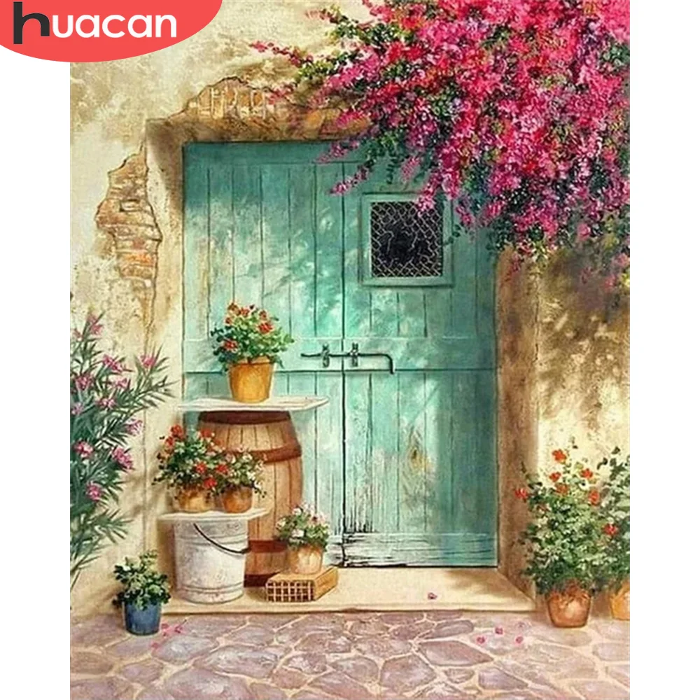 

HUACAN Painting By Numbers Street Wall Art Unique Gift HandPainted On Canvas Acrylic Picture By Numbers Scenery For Living Room