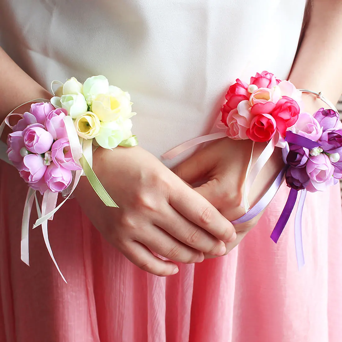 1 шт. искусственные розы Свадебные украшения mariage наручные корсажи ручной цветок
