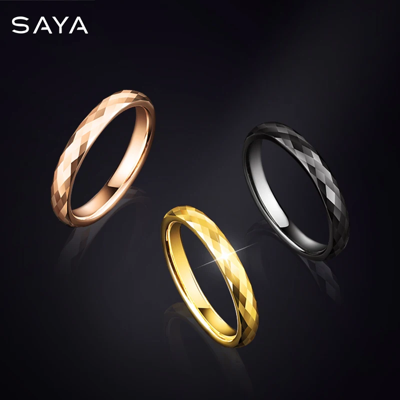 

Men Rings, Simple Stacked Couple Rings, Tungsten 3mm Width, Fashion Jewelry, Customized, Free Shipping