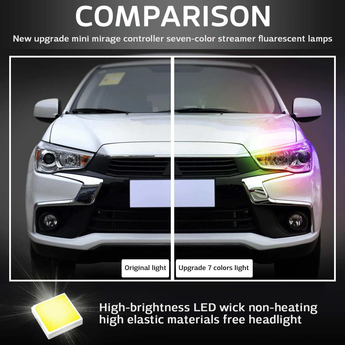2 шт. 60 см красочные RGB СИД DRL полосы света фар для AMG Mercedes W212 W210 W202 W205 CLA CLS GLA GLK