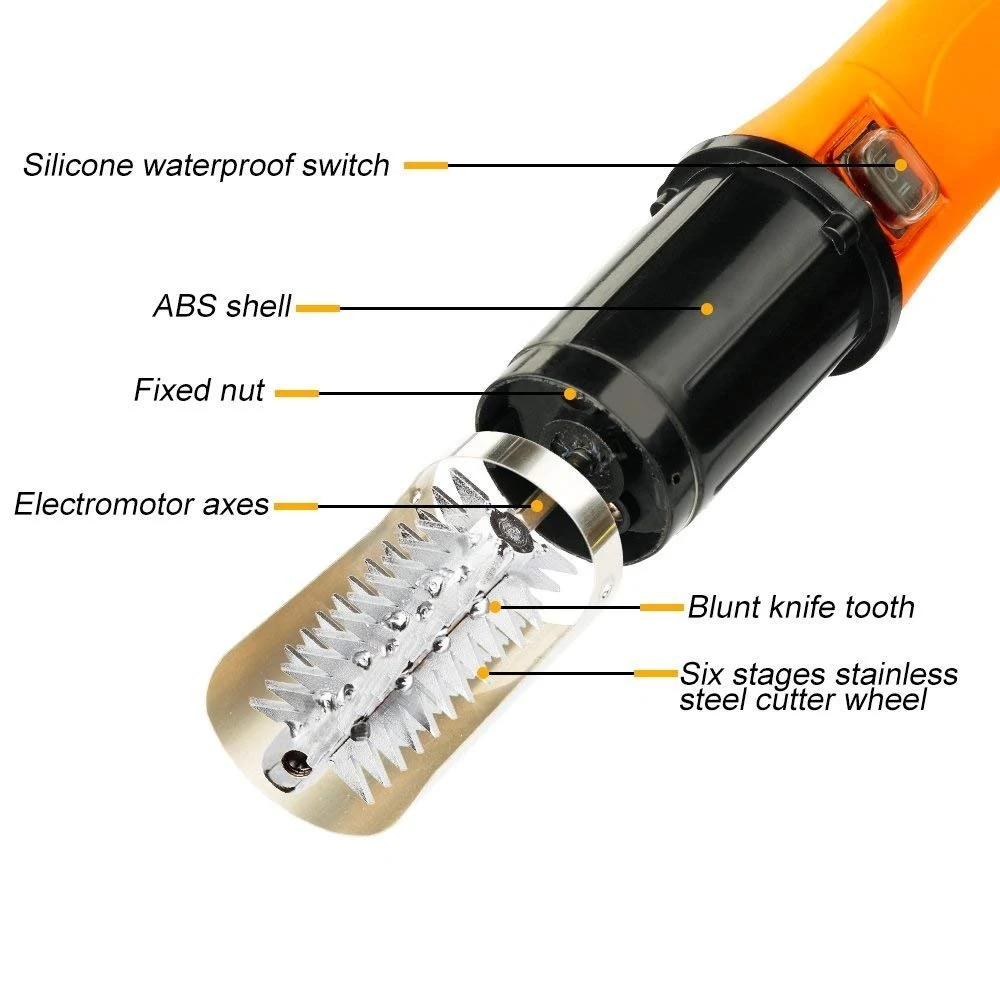 Очиститель для рыбы водонепроницаемый Электрический скребок из нержавеющей
