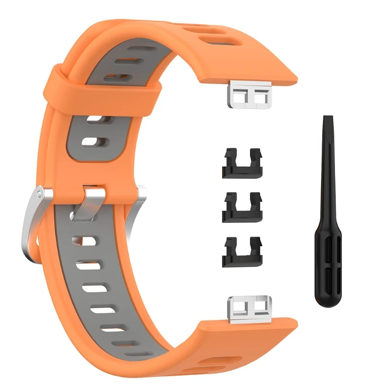 

Silicone Replacement Dual Color Wrist Bracelet Strap Watch Band For -Huawei Watch Fit 1.64" Vivid AMOLED Display