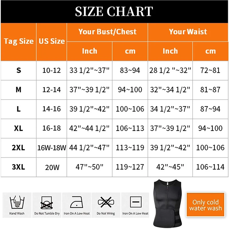Men Neoprene Sauna Zipper Waist Trainer Corset Vest Tank Top Trimmer Compression Body Shaper Slimming Belt Faja Shapewear