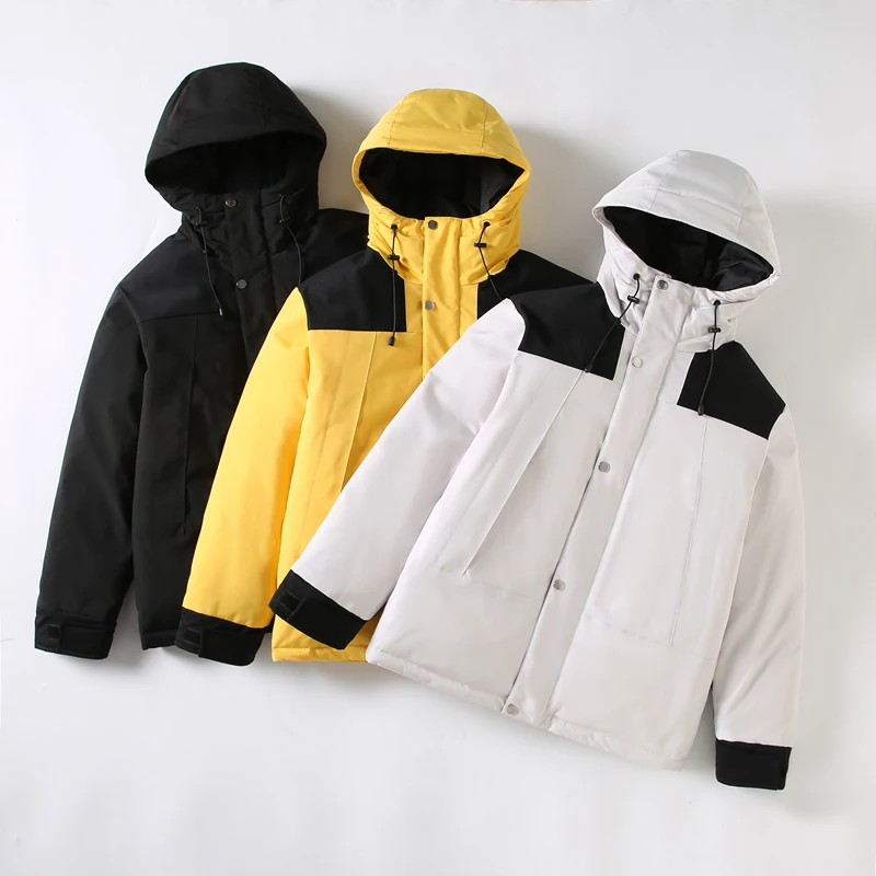 New Down Jacket Casual Top Handsome Lovers Thick Warm Hooded Overcoat Sports Male Coat Size S-3XL