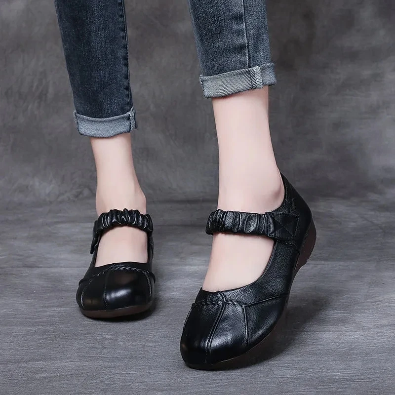 2021 new arrival mary jane shoes girls ladies sweet solid brown balck beige flats women's fall shoes