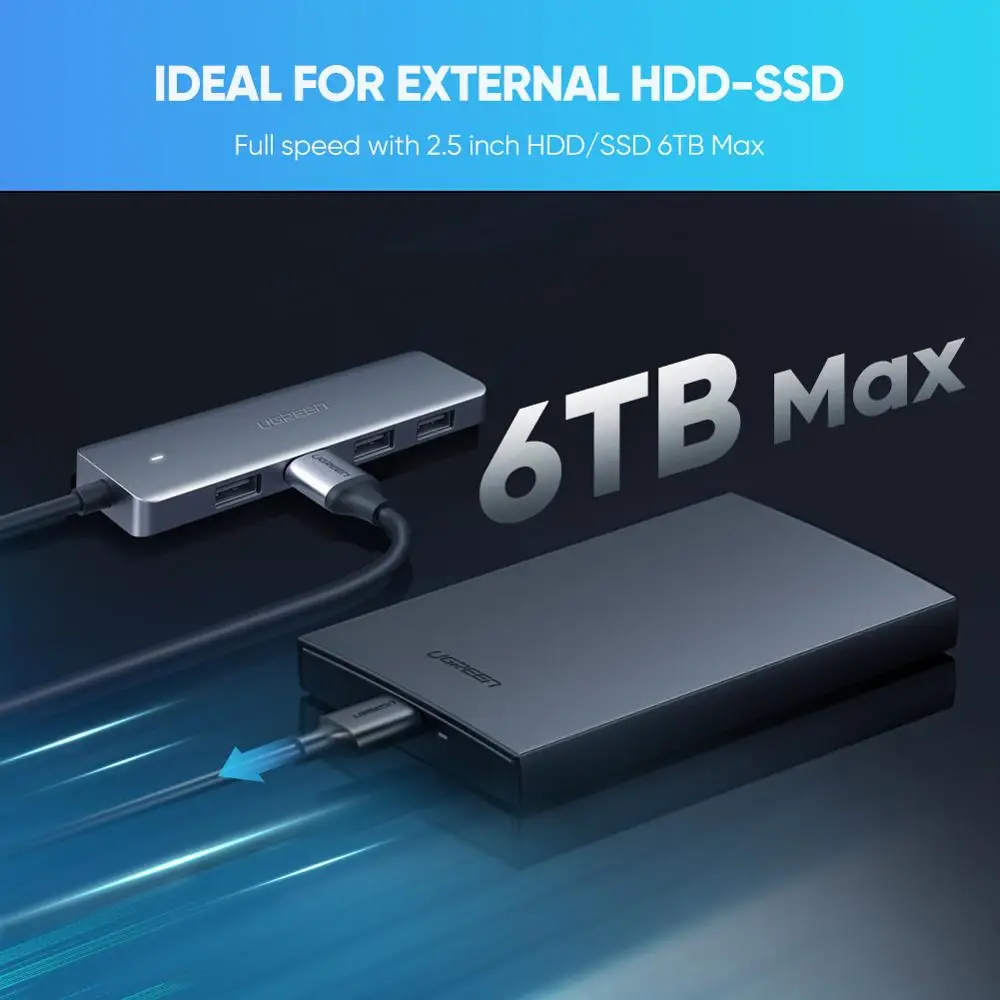 USB-концентратор UGREEN 4 порта USB Type-C на 3 0 разветвитель адаптер для MacBook Pro iPad Samsung Galaxy