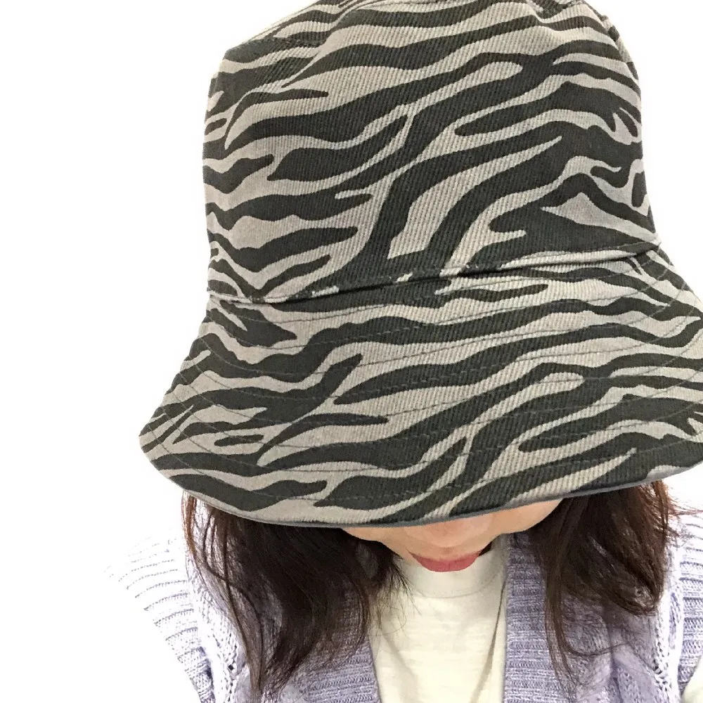 Женские двухсторонние шляпы с принтом зебры рыбацкая шляпа модные из