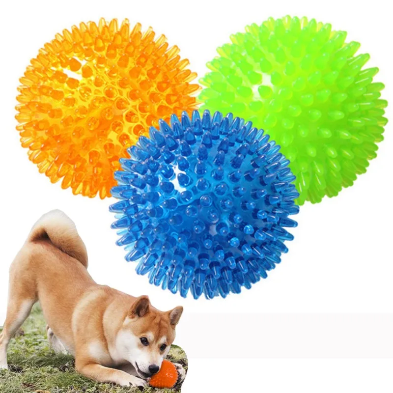 

Игрушка-жевателька для домашних животных, интерактивный эластичный кусающий мяч для снижения давления, чистка зубов, для собак, маленький и...