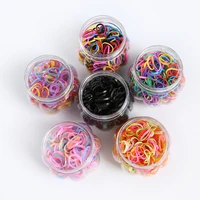 800pcs pumpkin bottle small rubber band cartoon children hair free rope hair ring color high stretch disposable rubber band