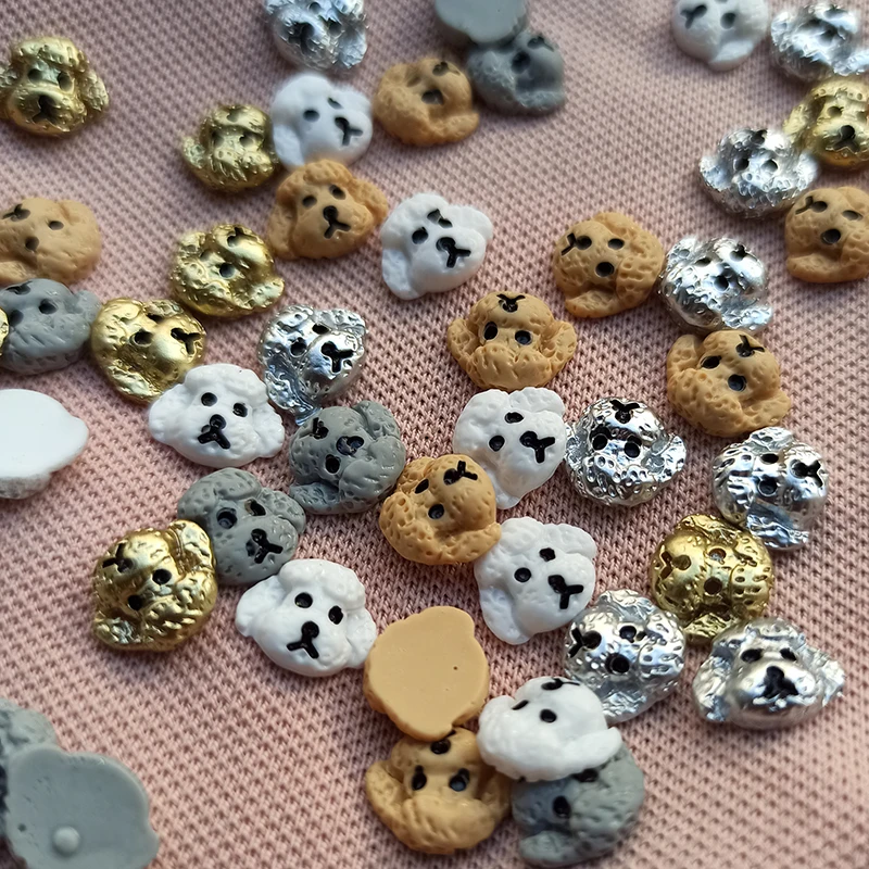 Полимерный мультяшный дизайн ногтей в виде собаки украшение с плоской задней