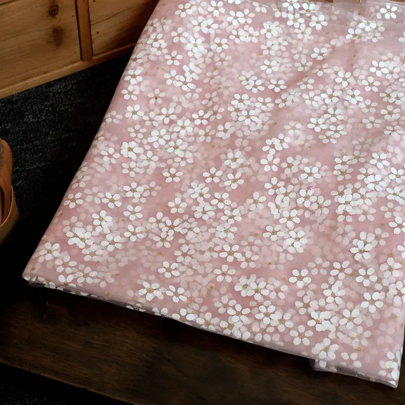 Тканевая Цветочная кружевная ткань с принтом сливы детская одежда ручной работы