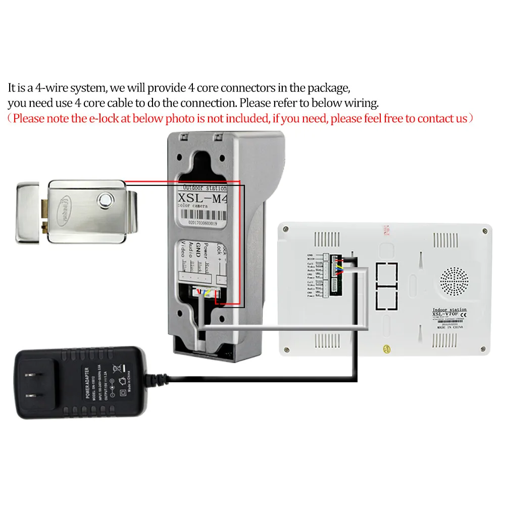 YiToo 4.3 inch Video Door Phone Home Security Intercom System Video Doorbell Outdoor Waterproof 700TVL Camera IR Night Vision images - 6