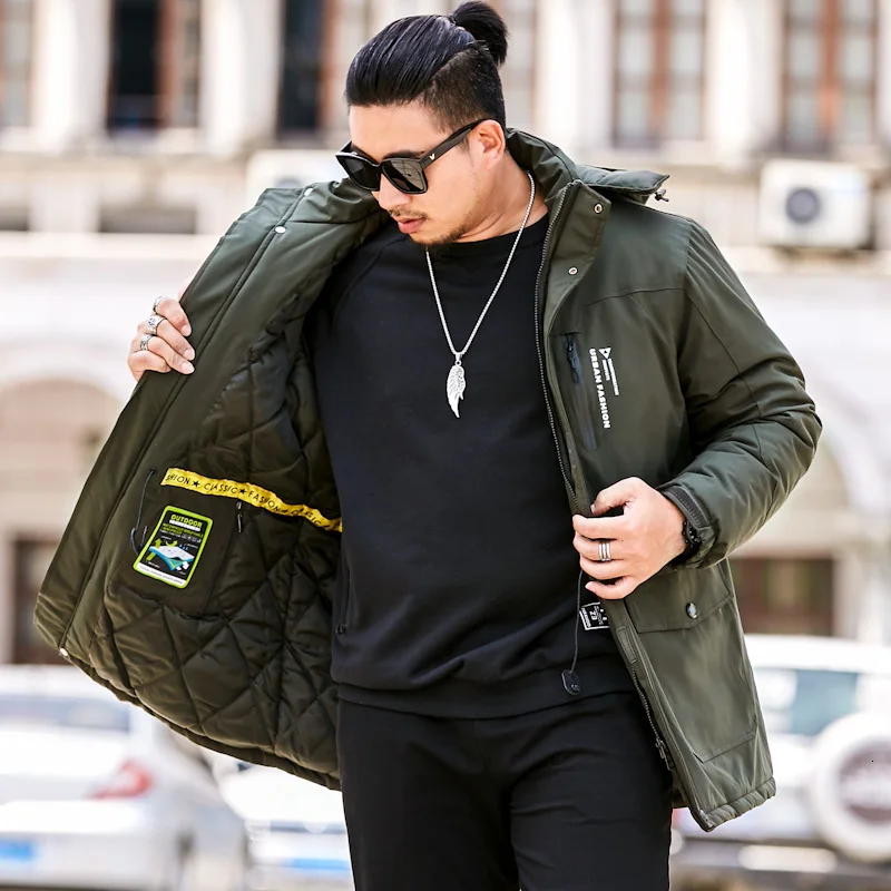 

New BIG SIZE 8xl 7xl 6xl Plus Size Male Winter High Quality Parka Black Deep Blue Jacket Men Casual Loose Mens Jacket Long Coats