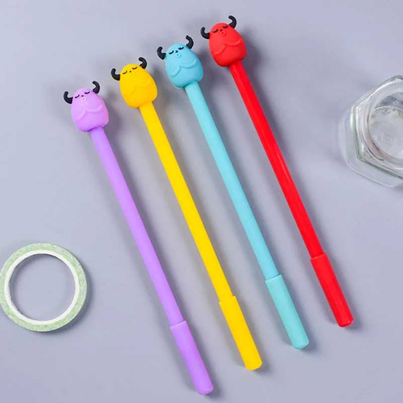 2 шт. милые гелевые ручки с монстрами 0 5 мм черные чернильные для письма кавайные