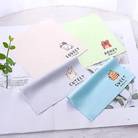 4 pcslot soft microfiber glasses lens cloth wipes cartoon pattern sunglasses cleaning accessories 15 15 cm