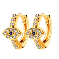 earrings 2021 trend new hot sale evil eye female circle earring copper earrings for women jewelry shiny zirconia clip earrings