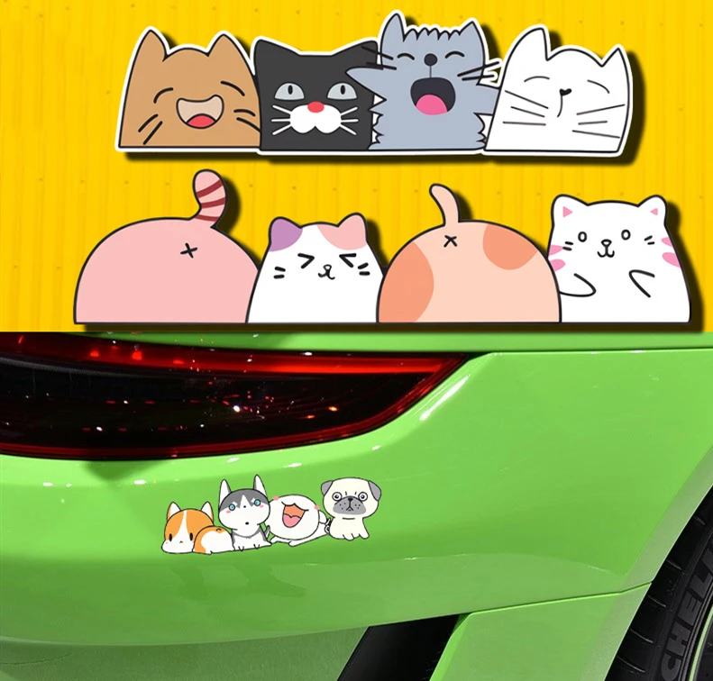 Виниловые наклейки для автомобиля милые животные милая подглядывающая собака