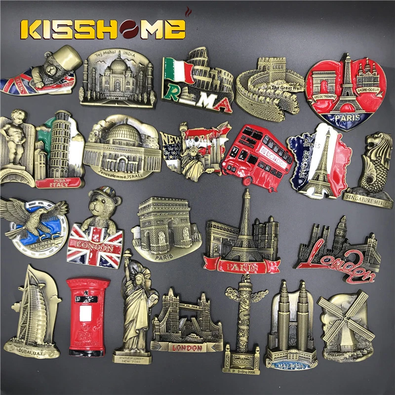 24 шт./лот знаменитые металлические наклейки на холодильник 21 креативные