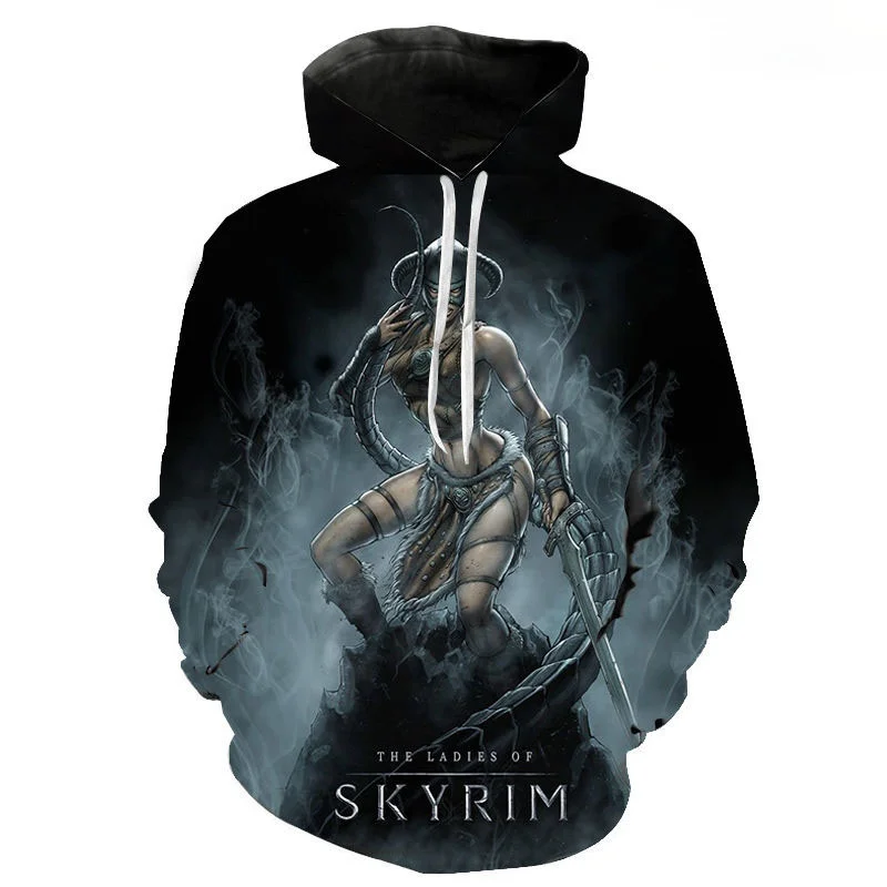 

2021 Hot Sale Men Women Game Skyrim Casual Hoodies 3D Skyrim Printed Pullover Fashion Personality Long Sleeve Casual Sweatshirts