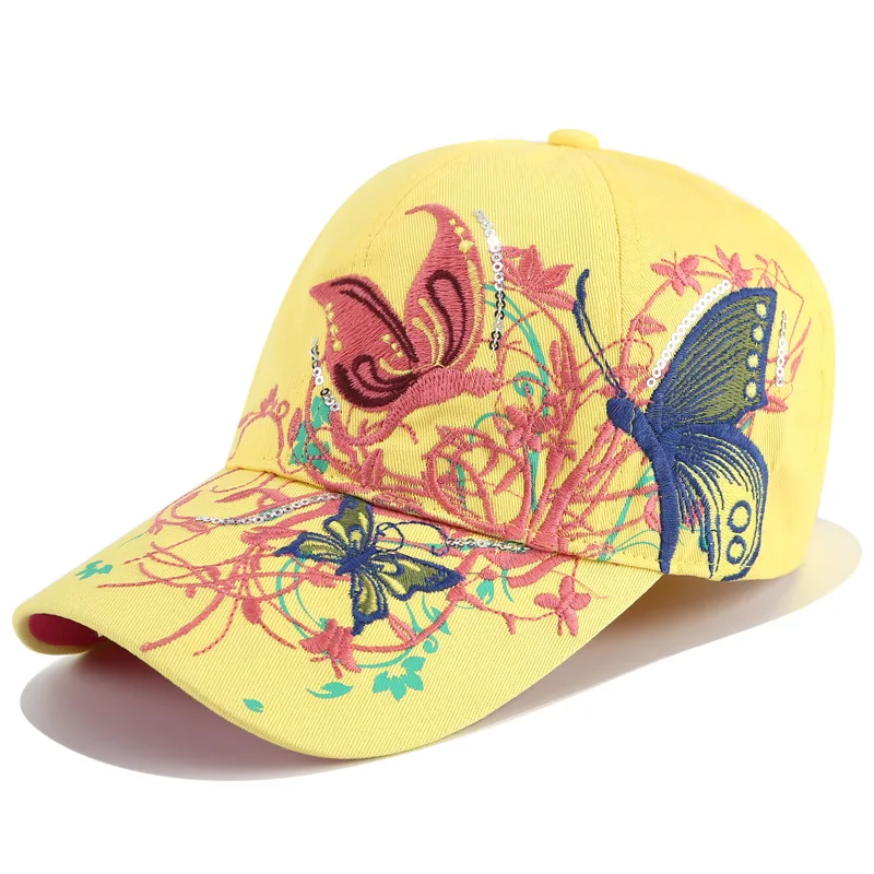 

Fashion Accessories Women Hat Adjustable Baseball Hat Embroidery Butterfly Hip Hop Hat Ins Popular Snapback Hats Baseball Hat