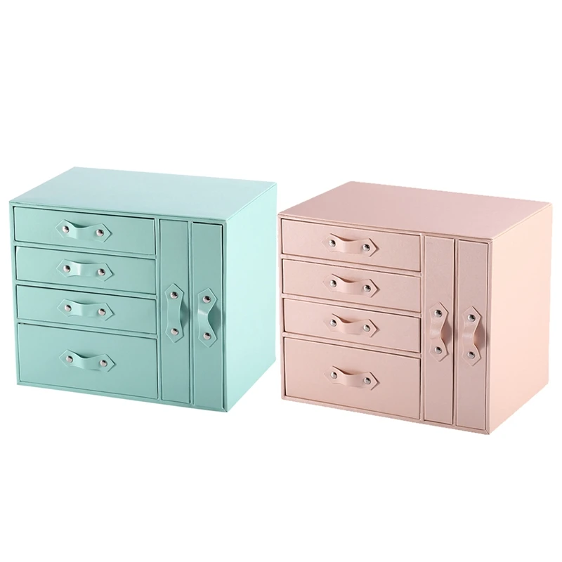 

Large-Capacity Multi-Layer Drawer Type Jewelry Box Water-Proof PU Multi-Function Desktop Jewelry Watch Storage Box