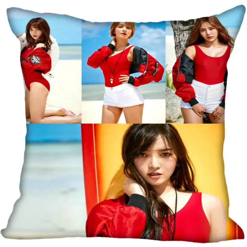 

Fan Xi Hot Custom KPOP AOA Printed Silk Square Pillowcase Home Decorative zipper Satin Pillowcases (One Side)