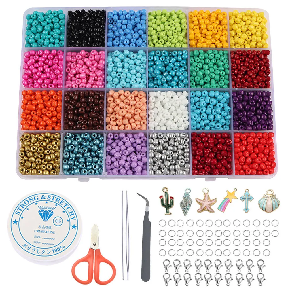 

2/3/4mm Glass Seed Czech Beads Set Small Craft with Letters Beads for Needlework Jewelry Making DIY Bracelet Necklace Accessorie