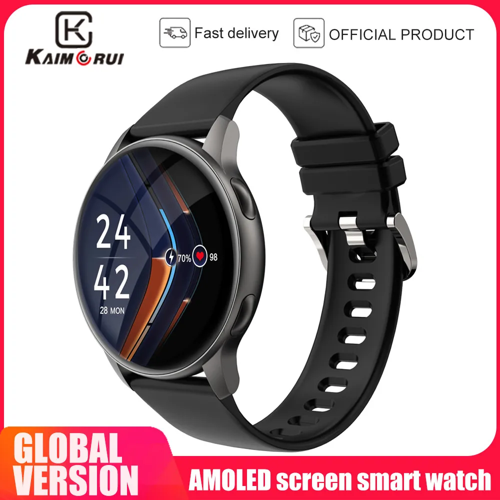 

KAIMORUI 3ATM Waterproof Smart Watch Men Women 360*360px AMOLED Screen Fitness Tracker Blood Oxygen Monitor Men Smartwatch AOD