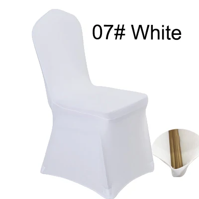 White Flat Bottom 1 Упаковка из 50 или 100 универсальные белые эластичные чехлы на стулья из полиэстера и спандекса и лайкры для свадьбы для вечеринки банкета мероприятия украшения отеля - Цвет: White Flat Bottom 1