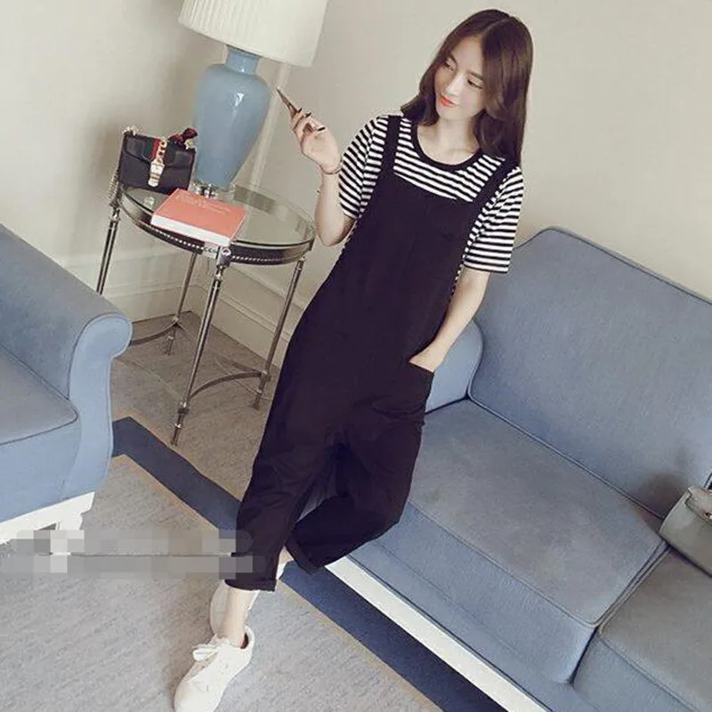 two piece set women korean clothes 2 pcs sets summer lounge wear black pants stripe tops outfits ropa mujer conjunto feminino |