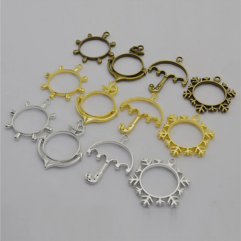 

Античный DIY УФ Смола эпоксидный сплав рамка Нижняя подвеска Винтаж Шарм фоторамка тон древнее ожерелье браслет кулон