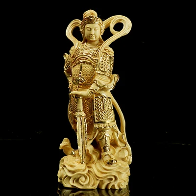 Изысканные украшения Guan Gong Jia Lan Supreme bouddha Bodhisattva, статуя богов-хранителей, аксессуары для домашнего декора - Цвет: B-GOLD