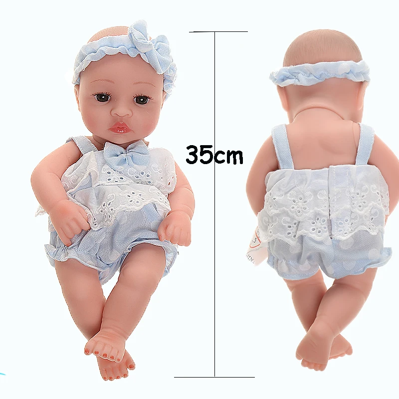 35cm Lovely Baby Dolls Reborn Full Soft Silicone Realistic Body Lifelike Alive Babies Toys For Girls Kids Gift | Игрушки и хобби