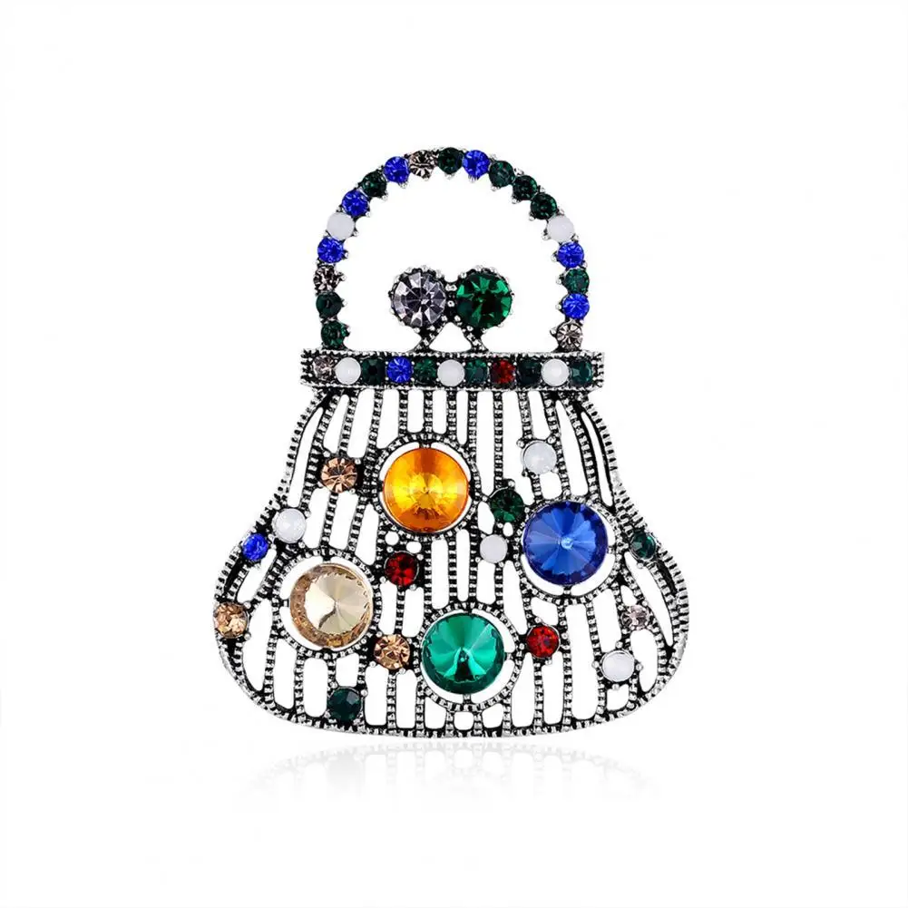 

Hot Sales! Brooch Multi-color Decorative Vintage Handbag Shape Lapel Brooch Pin for Party