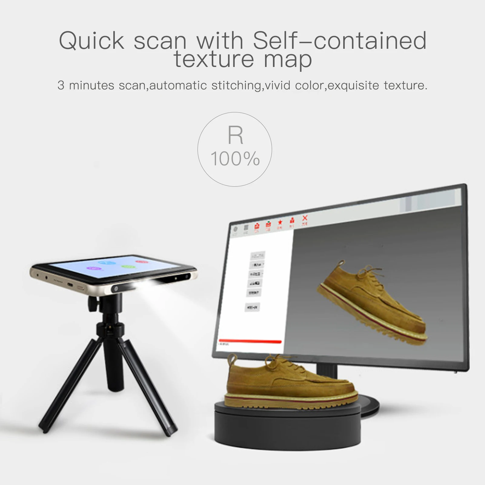 

Creality CR-T 32G 3D Scanner Portable 3D Intelligent Scanner Modeling 1080P Projector 1300Megapixel with 7 Inch Touchscreen
