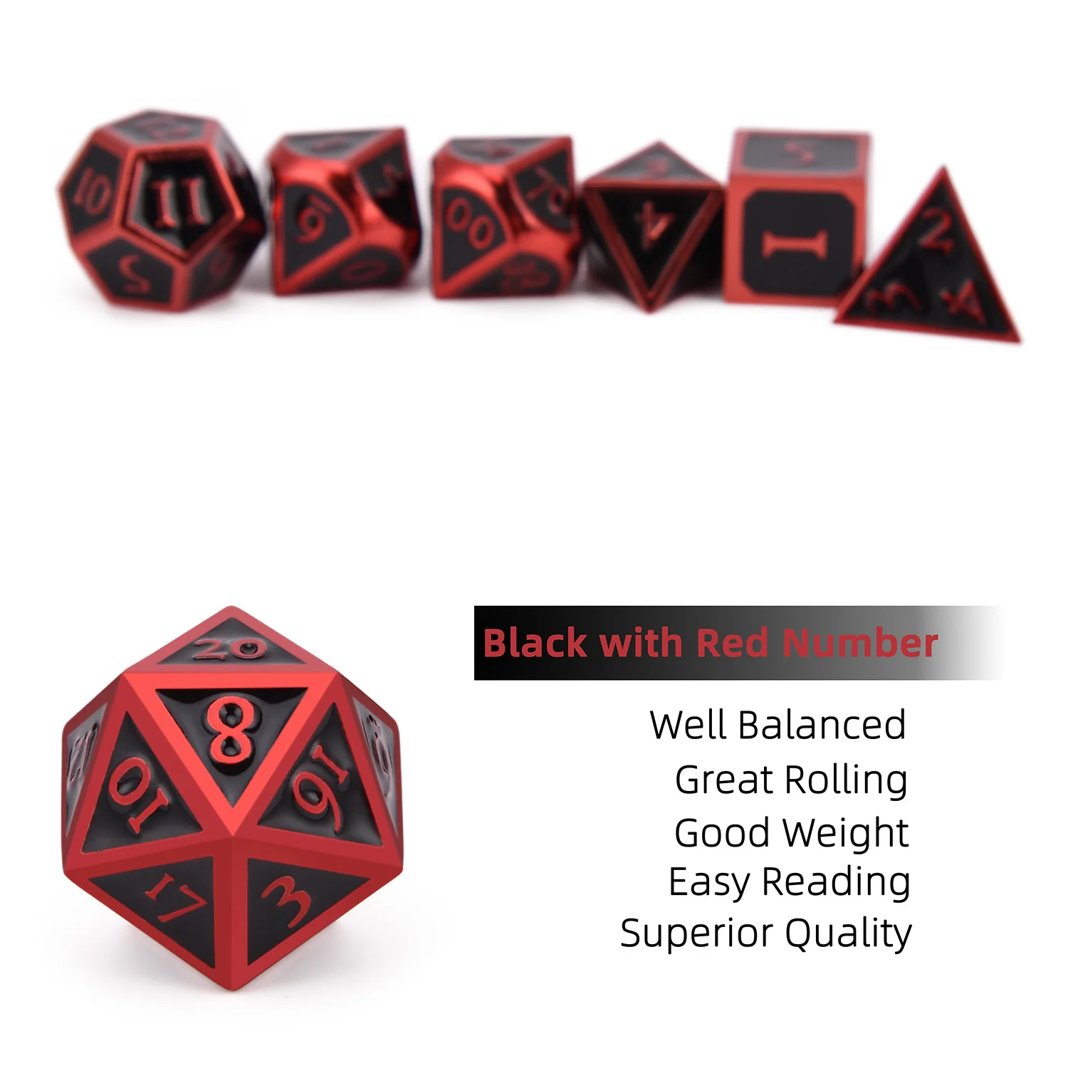 Набор из 7 металлические игральные кубики с чёрный мешок кулиской для настольный