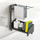 Стойка-органайзер для кухонной раковины, настенный держатель для губки из нержавеющей стали, полка для хранения мыла, держатель для щетки