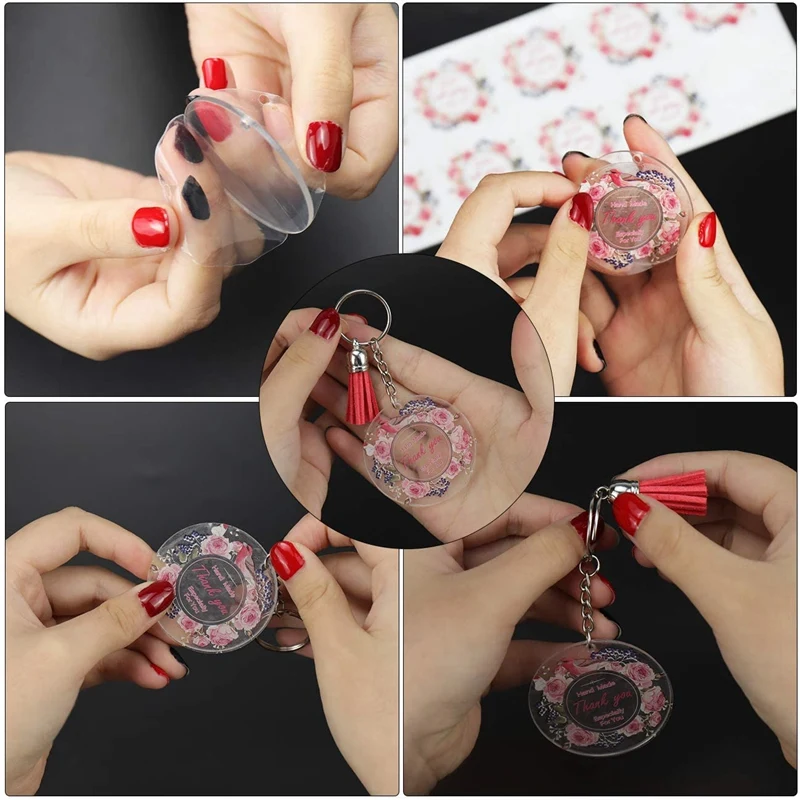 Акриловые прозрачные круглые диски акриловые брелки диаметром 2 дюйма для