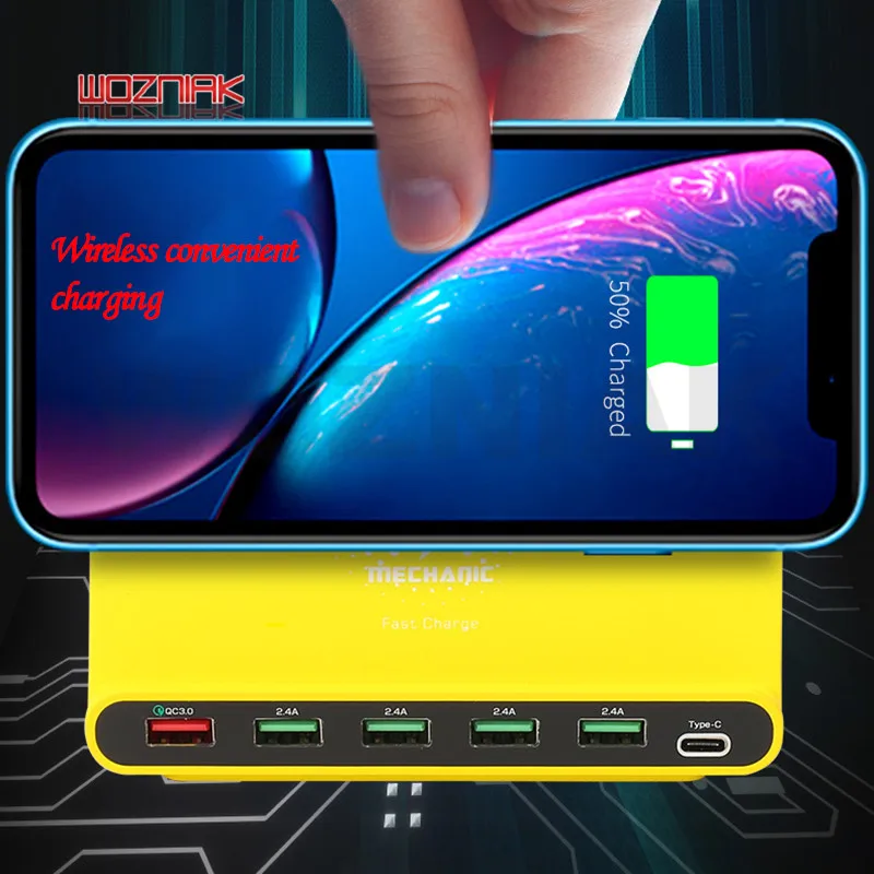 Универсальное быстрое зарядное устройство Mechanic с 6 USB-портами для зарядки